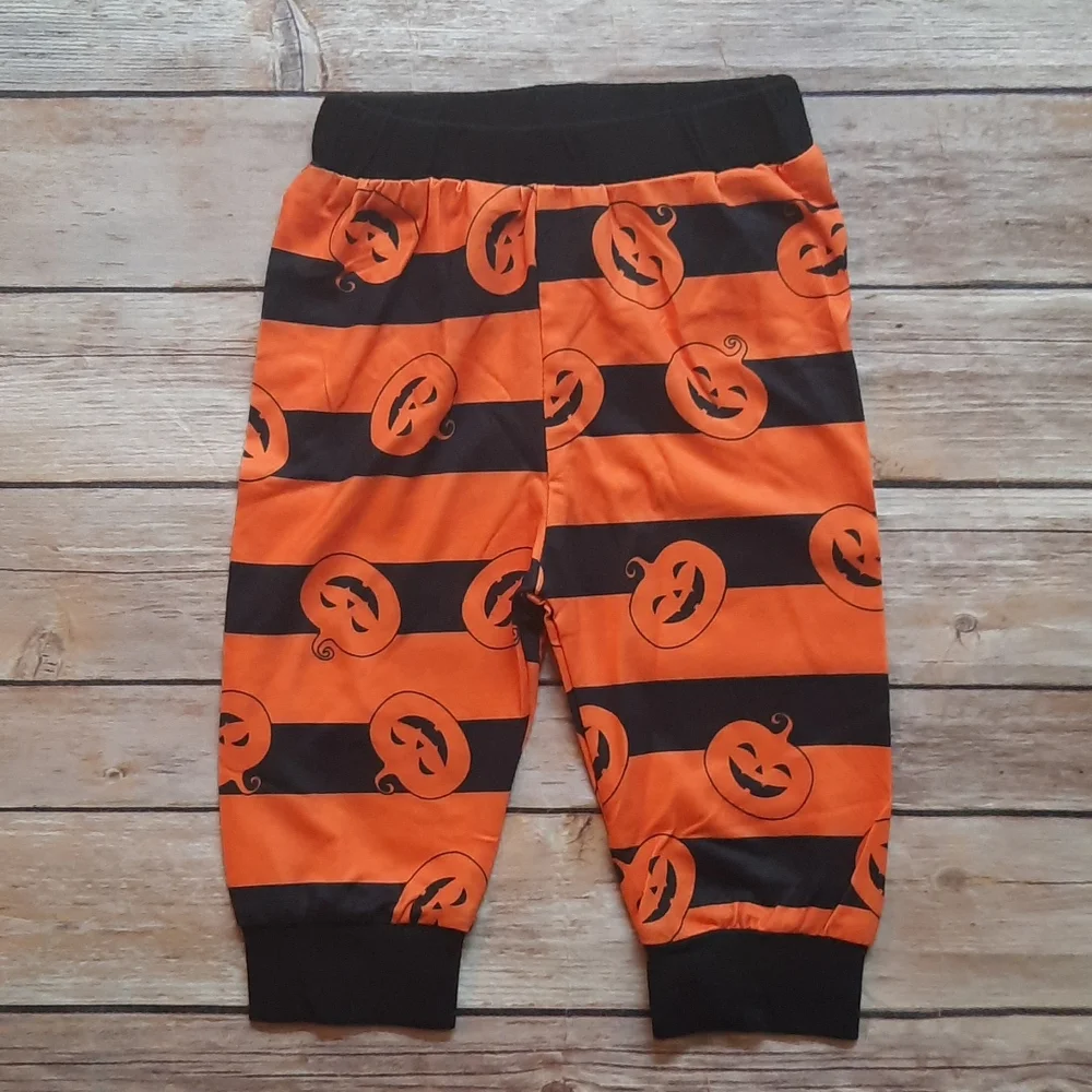 NWT My First Halloween Baby Boy Outfit Set 3PC Pumpkin Bodysuit Pants & Hat 3-6M